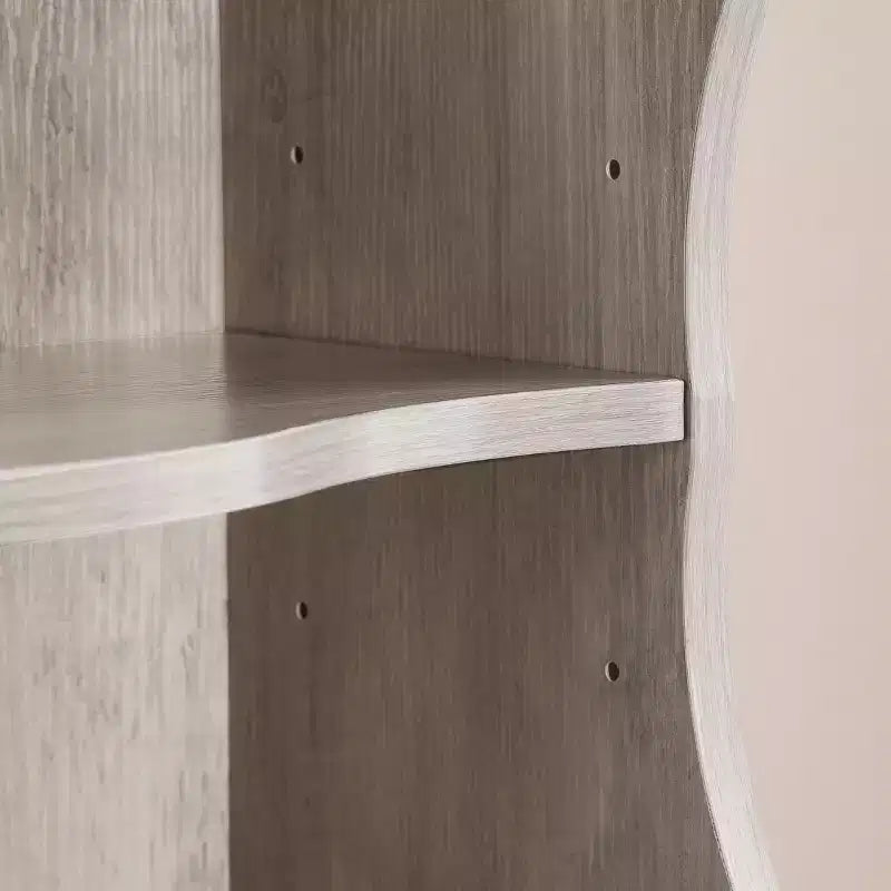 Scaffale regolabile a 7 ripiani con armadietti superiori e inferiori staccabili, design a bordo ondulato, per soggiorno o ufficio domestico
