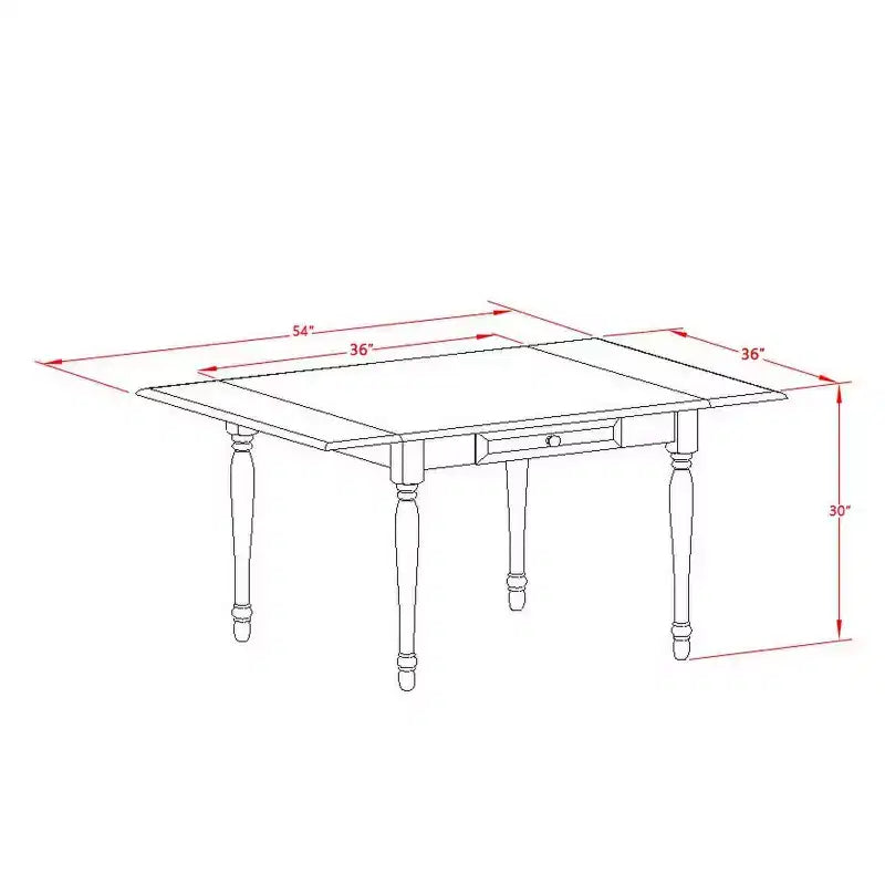 Set da pranzo 5 pezzi in legno massello con finitura lino bianco - 4 posti a sedere