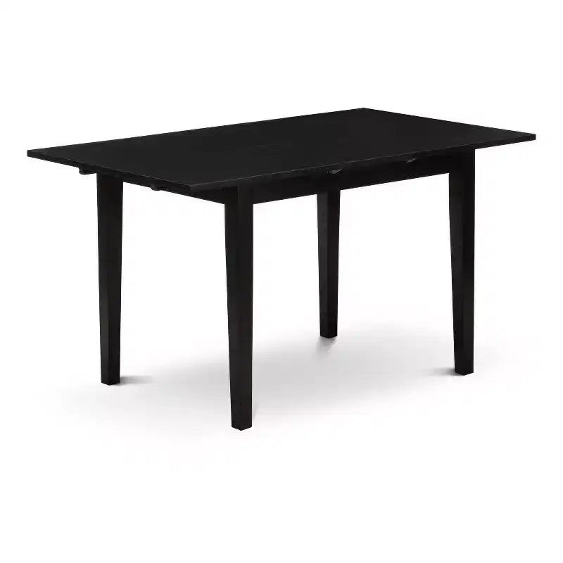 Set di tavolo da pranzo in legno massiccio a 3 pezzi con finitura nera