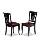 Set di tavolo da pranzo in legno massiccio a 3 pezzi con finitura nera