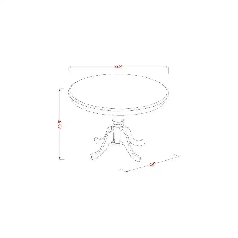Set Sala da Pranzo 3 Pezzi in Legno Massello con Finitura Mogano - 4 Posti a Sedere