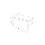 Set da pranzo rettangolare - Set da 7 pezzi con tavolo e sedie - Finitura bianco lino