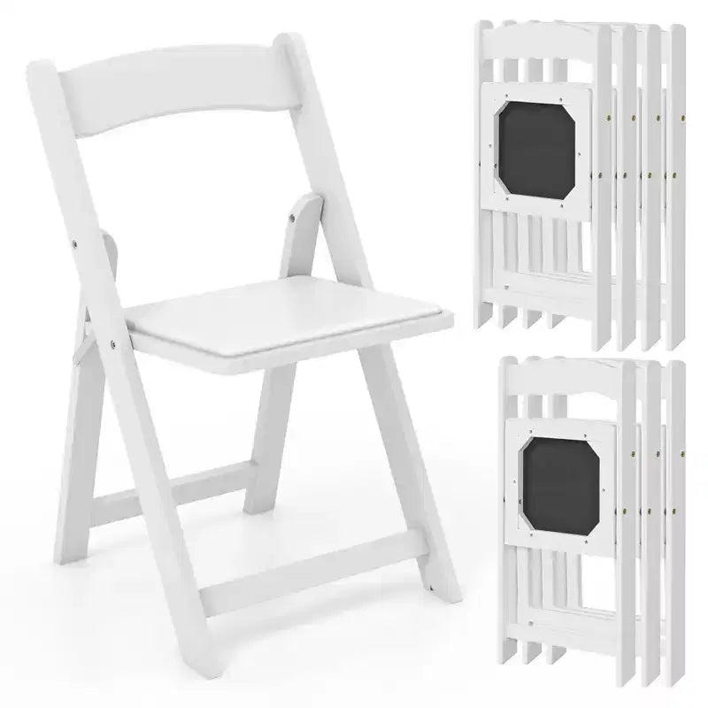 Set di 4 sedie da pranzo con gambe in legno di gomma e sedile imbottito per casa ufficio eventi