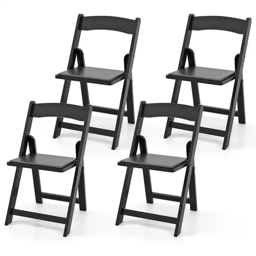Costway Set of 4 Dining Chairs w/ Rubber Wood Legs & Padded Seat for Home Office Events