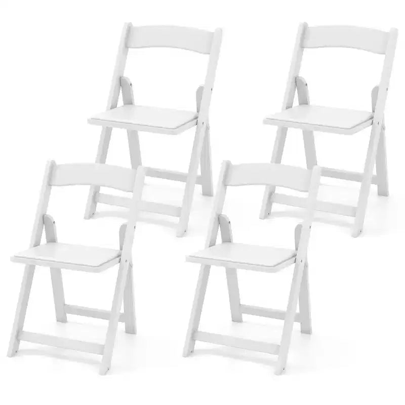 Set di 4 sedie da pranzo con gambe in legno di gomma e sedile imbottito per casa ufficio eventi