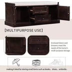 Panca Contenitore in Legno, Panca Contenitore da Ingresso con Cassetti e Ante, Panca Portascarpe da Foyer con Cuscino Rimovibile per Ingresso, Camera da Letto, Soggiorno