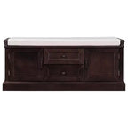 Panca Contenitore in Legno, Panca Contenitore da Ingresso con Cassetti e Ante, Panca Portascarpe da Foyer con Cuscino Rimovibile per Ingresso, Camera da Letto, Soggiorno