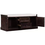 Panca Contenitore in Legno, Panca Contenitore da Ingresso con Cassetti e Ante, Panca Portascarpe da Foyer con Cuscino Rimovibile per Ingresso, Camera da Letto, Soggiorno