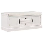 Panca Contenitore in Legno, Panca Contenitore da Ingresso con Cassetti e Ante, Panca Portascarpe da Foyer con Cuscino Rimovibile per Ingresso, Camera da Letto, Soggiorno