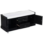 Panca Contenitore in Legno, Panca Contenitore da Ingresso con Cassetti e Ante, Panca Portascarpe da Foyer con Cuscino Rimovibile per Ingresso, Camera da Letto, Soggiorno