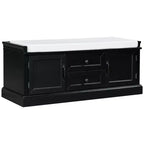Panca Contenitore in Legno, Panca Contenitore da Ingresso con Cassetti e Ante, Panca Portascarpe da Foyer con Cuscino Rimovibile per Ingresso, Camera da Letto, Soggiorno