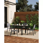 Set di 2 sedie da pranzo in alluminio per patio con braccioli e seduta più ampia, sedie impilabili per tutte le stagioni per balcone, giardino, cortile