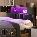 Struttura letto con luce LED e stazione di ricarica