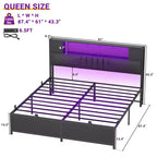 Struttura letto con luce LED e stazione di ricarica