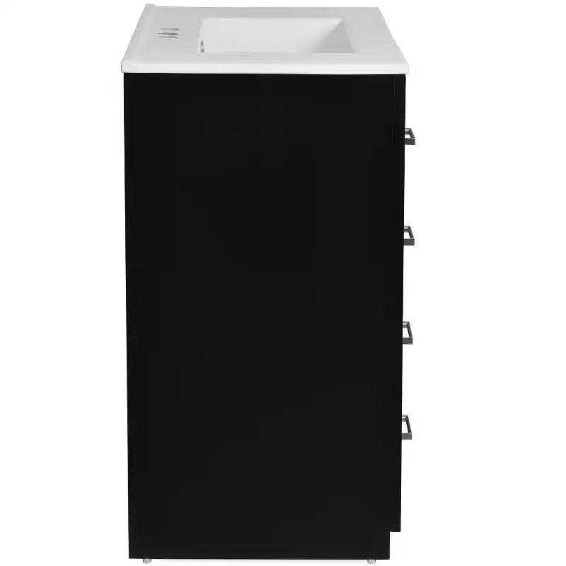 Mobile bagno 76 cm con lavabo, Mobiletto bagno con cassetti, Mobiletto bagno con lavabo singolo e ante con chiusura ammortizzata