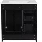 Mobile bagno 76 cm con lavabo, Mobiletto bagno con cassetti, Mobiletto bagno con lavabo singolo e ante con chiusura ammortizzata