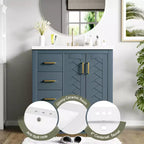 Mobile bagno 76 cm con lavabo, Mobiletto bagno con cassetti, Mobiletto bagno con lavabo singolo e ante con chiusura ammortizzata