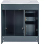 Mobile bagno 76 cm con lavabo, Mobiletto bagno con cassetti, Mobiletto bagno con lavabo singolo e ante con chiusura ammortizzata