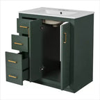 Mobile bagno 76 cm con lavabo, Mobiletto bagno con cassetti, Mobiletto bagno con lavabo singolo e ante con chiusura ammortizzata