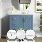 Mobile bagno 76 cm con lavabo, Mobiletto bagno con cassetti, Mobiletto bagno con lavabo singolo e ante con chiusura ammortizzata
