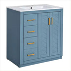 Mobile bagno 76 cm con lavabo, Mobiletto bagno con cassetti, Mobiletto bagno con lavabo singolo e ante con chiusura ammortizzata