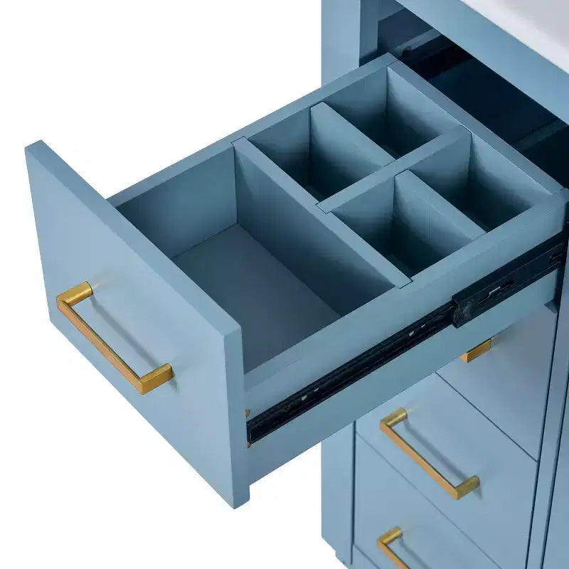 Mobile bagno 76 cm con lavabo, Mobiletto bagno con cassetti, Mobiletto bagno con lavabo singolo e ante con chiusura ammortizzata
