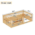 Struttura letto Montessori in legno Twin/Full/King con sponda rialzata e libreria, letto a basso profilo per bambini