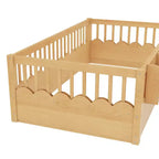 Struttura letto Montessori in legno Twin/Full/King con sponda rialzata e libreria, letto a basso profilo per bambini