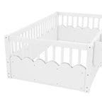 Struttura letto Montessori in legno Twin/Full/King con sponda rialzata e libreria, letto a basso profilo per bambini