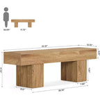 55 Panca in legno rustica marrone chiaro, adatta per sala da pranzo, camera da letto, cucina, corridoio come panca da ingresso o fondo letto.