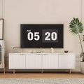 JVNOXK 68-inch Modern TV Console with Grooves, Storage Doors, and Media Shelves Suitable for 55-inch and larger TVs Ideal for Living Rooms White