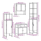Set Mobili da Bagno con Mensola 4 pz Legno Ingegnerizzato Contenitore Moderno