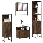 Set Mobili da Bagno con Mensola 4 pz Legno Ingegnerizzato Contenitore Moderno