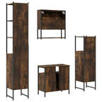 Set Mobili da Bagno con Mensola 4 pz Legno Ingegnerizzato Contenitore Moderno