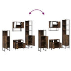 Set Mobili da Bagno con Mensola 4 pz Legno Ingegnerizzato Contenitore Moderno