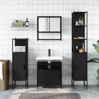 Set Mobili da Bagno con Mensola 4 pz Legno Ingegnerizzato Contenitore Moderno