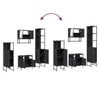 Set Mobili da Bagno con Mensola 4 pz Legno Ingegnerizzato Contenitore Moderno