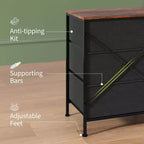 Mobile TV da 63 pollici con 9 cassetti portaoggetti, consolle TV con piano in legno e mobile d'appoggio per TV fino a 75 pollici
