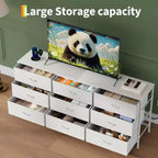 Mobile TV da 63 pollici con 9 cassetti portaoggetti, consolle TV con piano in legno e mobile d'appoggio per TV fino a 75 pollici
