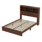 Set 4 pezzi per camera da letto, letto matrimoniale con testiera contenitore, 2 comodini e 1 cassettiera