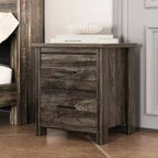 Set 4 pezzi per camera da letto, letto matrimoniale con testiera contenitore, 2 comodini e 1 cassettiera