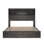 Set 4 pezzi per camera da letto, letto matrimoniale con testiera contenitore, 2 comodini e 1 cassettiera