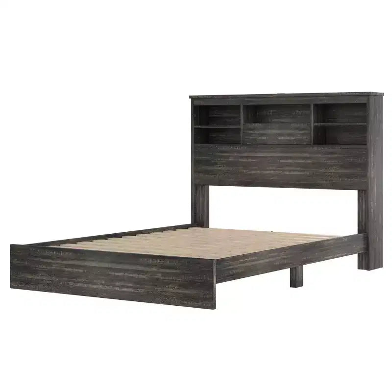 Set 4 pezzi per camera da letto, letto matrimoniale con testiera contenitore, 2 comodini e 1 cassettiera