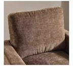 Moderna Poltrona Imbottita Comoda con Cuscino Schienale, Poltrona Girevole Quadrata a Botte a 360 Gradi per Soggiorno Beige