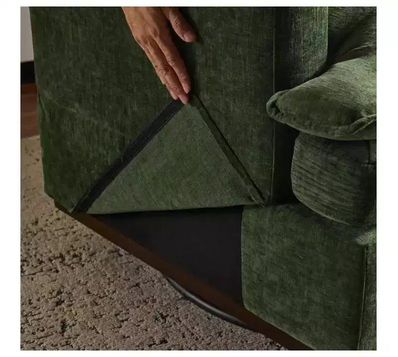 Moderna Poltrona Imbottita Comoda con Cuscino Schienale, Poltrona Girevole Quadrata a Botte a 360 Gradi per Soggiorno Beige