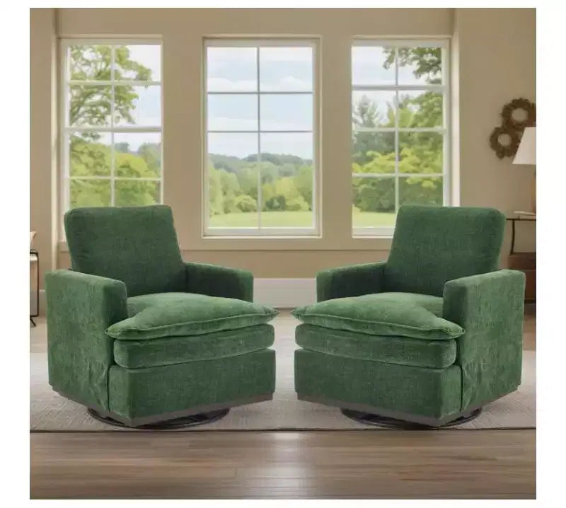 Moderna Poltrona Imbottita Comoda con Cuscino Schienale, Poltrona Girevole Quadrata a Botte a 360 Gradi per Soggiorno Beige