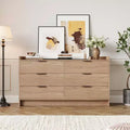 COZONY 52.5 Wide 6 Drawer Dresser with Metal Handles, Modern Wooden Storage Cabinet for Bedroom