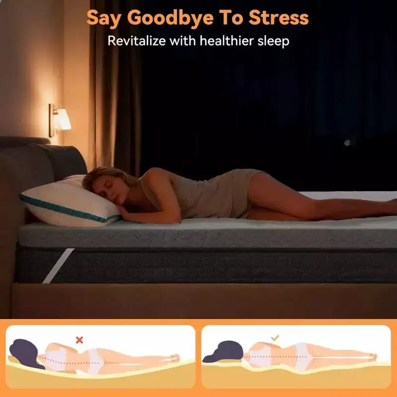 Topper per Letto Singolo (Twin Size) per Alleviare il Mal di Schiena, Spessore 7,5 cm, Schiuma Extra Rigida ad Alta Densità con Fondo Antiscivolo e Fodera Rimovibile Lavabile