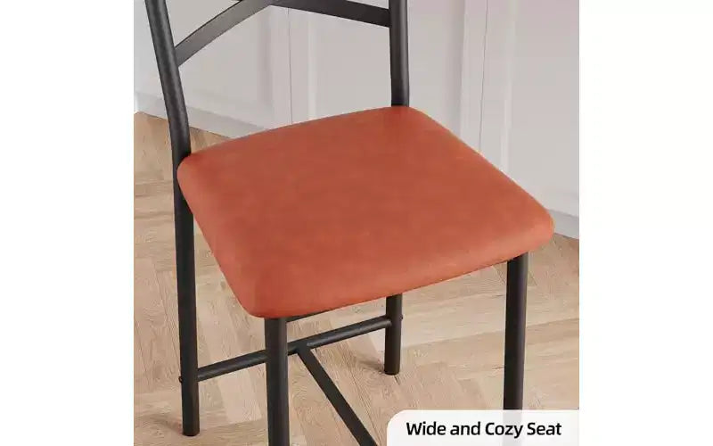 Set di 2 sgabelli da bar, sedie da bar in metallo altezza bancone con schienale e cuscino spesso, sedute imbottite per isola cucina, moderno marrone