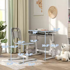 Set scrivania e sedia per bambini regolabili in altezza con desktop inclinabile e cassetto Grigio